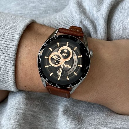 Smartwatch z funkcją rozmowy brązowy Pacific 42-03 Sport Kroki Kalorie Puls Ciśnienie