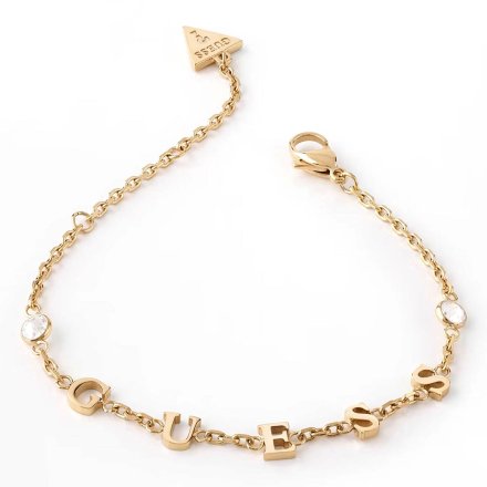 Złota bransoletka Guess literki GUESS CRYSTAL HARMONY JUBB02226JW