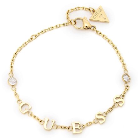 Złota bransoletka Guess literki GUESS CRYSTAL HARMONY JUBB02226JW