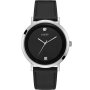 Srebrny zegarek Guess Supernova 44 z czarnym paskiem GW0009G1