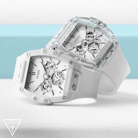 Zegarek Męski Guess Phoenix z białym paskiem GW0203G1