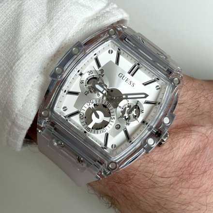 Zegarek Męski Guess Phoenix z białym paskiem GW0203G1