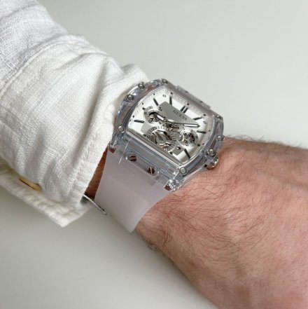 Zegarek Męski Guess Phoenix z białym paskiem GW0203G1