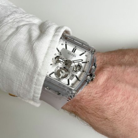 Zegarek Męski Guess Phoenix z białym paskiem GW0203G1