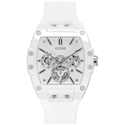 Biały zegarek Męski Guess Phoenix z białym paskiem GW0203G2
