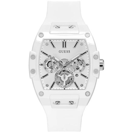 Biały zegarek Męski Guess Phoenix z białym paskiem GW0203G2