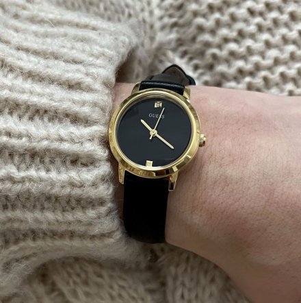 Czarno-złoty zegarek damski Guess Mini Nova 25 z paskiem GW0246L3