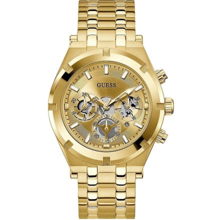 Złoty zegarek męski Guess Continental z bransoletką GW0260G4