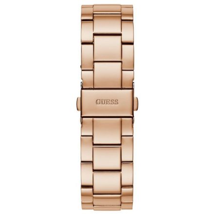 Różowozłoty zegarek damski Guess Moonlight z bransoletką z kryształkami GW0320L3