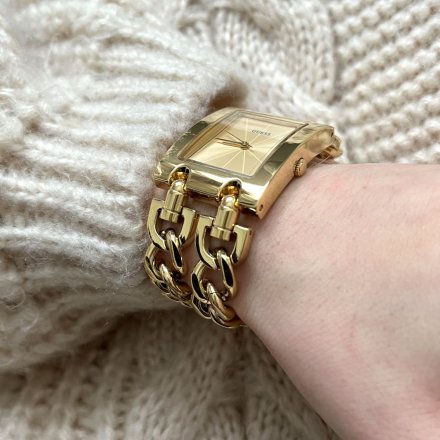 Złoty zegarek damski Guess z łańcuszkami Mod Heavy Metal W1117L2