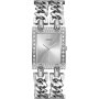 Srebrny zegarek damski Guess z łańcuszkami i kryształami Mod Heavy Metal W1121L1