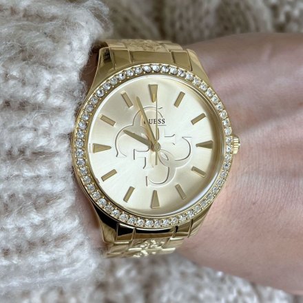 Złoty zegarek Damski Guess Anna z bransoletką W1280L2