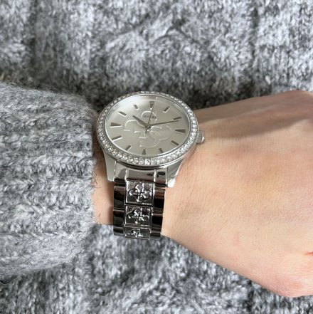 Srebrny zegarek Damski Guess Anna z bransoletką W1280L1