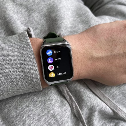 Smartwatch z funkcją rozmowy Termometr Ciśnienie Rubicon RNCE89 zielony SMARUB159