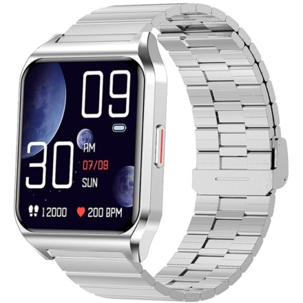 Smartwatch z funkcją rozmowy Termometr Ciśnienie Rubicon RNCE89 srebrny SMARUB161