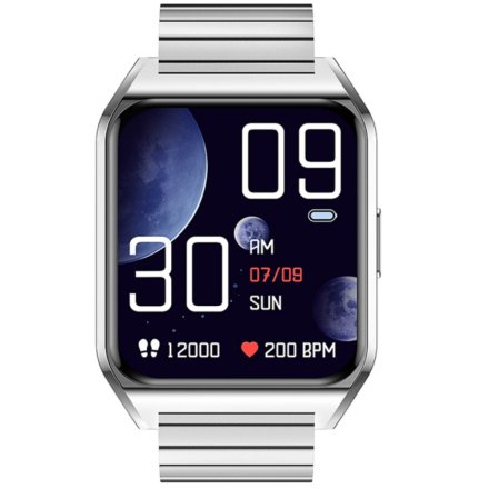 Smartwatch z funkcją rozmowy Termometr Ciśnienie Rubicon RNCE89 srebrny SMARUB161