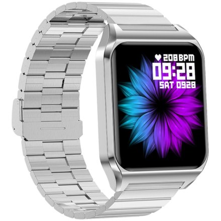 Smartwatch z funkcją rozmowy Termometr Ciśnienie Rubicon RNCE89 srebrny SMARUB161