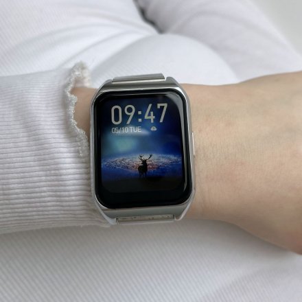 Smartwatch z funkcją rozmowy Termometr Ciśnienie Rubicon RNCE89 srebrny SMARUB161