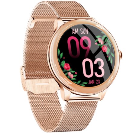 Damski smartwatch z funkcją rozmowy Rubicon RNCE90 złoty SMARUB164