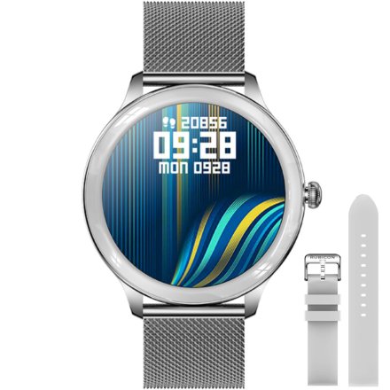 Damski smartwatch z funkcją rozmowy Rubicon RNCE90 srebrny SMARUB165