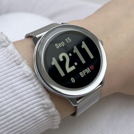Damski smartwatch z funkcją rozmowy Rubicon RNCE90 srebrny SMARUB165