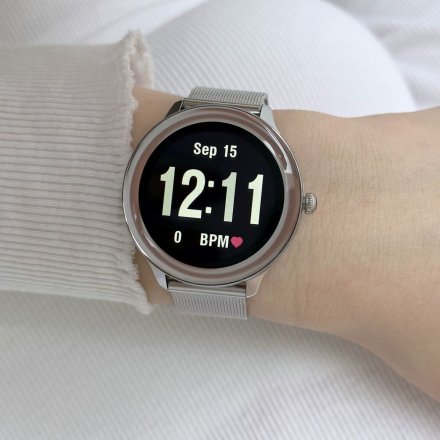 Damski smartwatch z funkcją rozmowy Rubicon RNCE90 srebrny SMARUB165