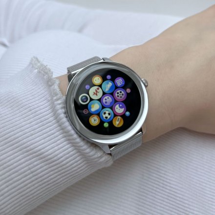 Damski smartwatch z funkcją rozmowy Rubicon RNCE90 srebrny SMARUB165
