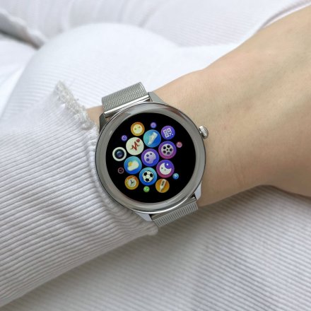Damski smartwatch z funkcją rozmowy Rubicon RNCE90 srebrny SMARUB165