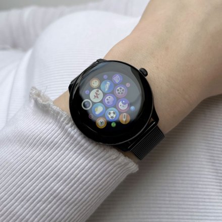 Damski smartwatch z funkcją rozmowy Rubicon RNCE90 czarny SMARUB166