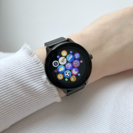Damski smartwatch z funkcją rozmowy Rubicon RNCE90 czarny SMARUB166