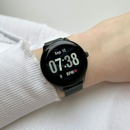 Damski smartwatch z funkcją rozmowy Rubicon RNCE90 czarny SMARUB166