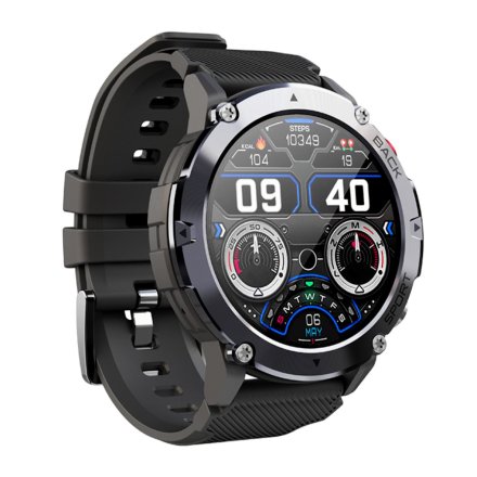 Smartwatch z funkcją rozmowy Tlen Puls Sport Rubicon RNCE91 czarny SMARUB167