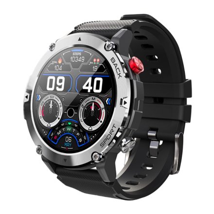 Smartwatch z funkcją rozmowy Tlen Puls Sport Rubicon RNCE91 srebrny SMARUB168