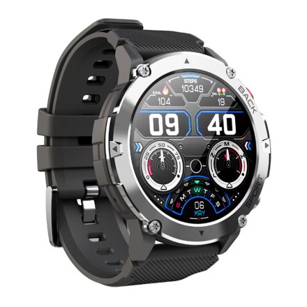Smartwatch z funkcją rozmowy Tlen Puls Sport Rubicon RNCE91 srebrny SMARUB168