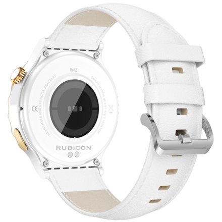 Damski smartwatch z funkcją rozmowy Rubicon RNCE92 biało-złoty pasek SMARUB171