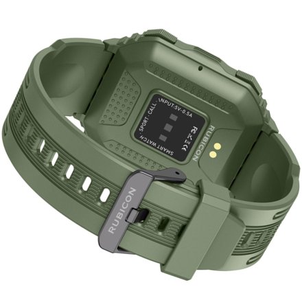Męski smartwatch z funkcją rozmowy Sport Oddech Ciśnienie Rubicon RNCE93 zielony SMARUB173