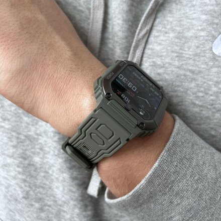 Męski smartwatch z funkcją rozmowy Sport Oddech Ciśnienie Rubicon RNCE93 zielony SMARUB173