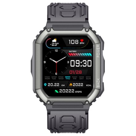 Męski smartwatch z funkcją rozmowy Sport Oddech Ciśnienie Rubicon RNCE93 czarny SMARUB174