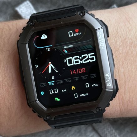 Męski smartwatch z funkcją rozmowy Sport Oddech Ciśnienie Rubicon RNCE93 czarny SMARUB174