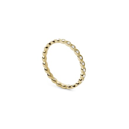Złoty pierścionek Fossil Sadie damska obrączka z kryształami r.18 JF03749710