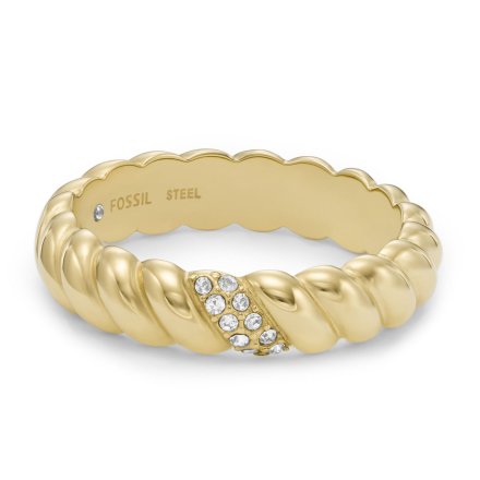 Złoty pierścionek Fossil damski vintage z kryształami r.14 JF04171710