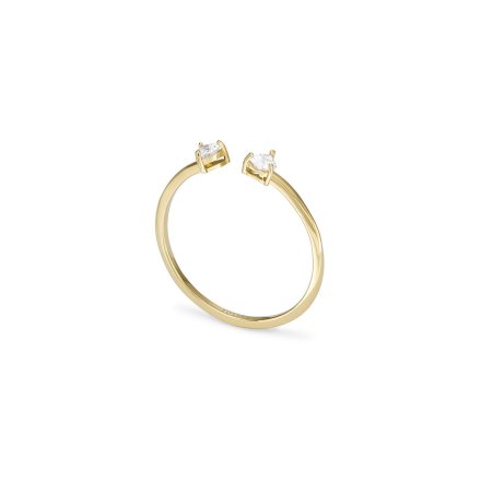 Złoty pierścionek damski Fossil z kryształami sercami r.17 JF04359710