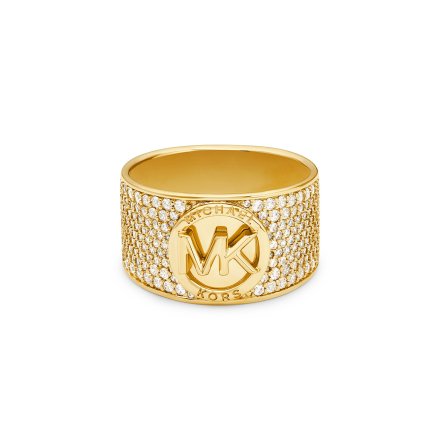 Złoty pierścionek Michael Kors obrączka z kryształami r. 16 MKJ8063710