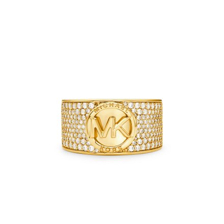 Złoty pierścionek Michael Kors obrączka z kryształami r. 16 MKJ8063710