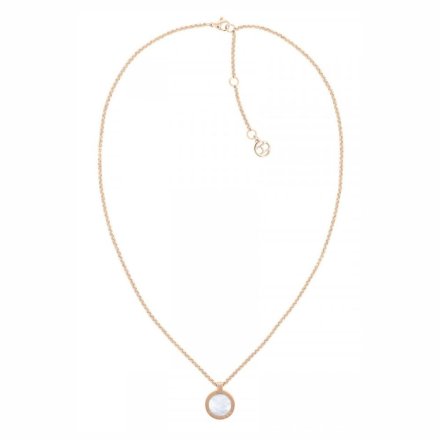 Różowozłoty naszyjnik Tommy Hilfiger Iconic Circle z okrągłą perłową zawieszką MJF 2780657