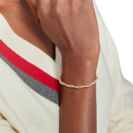 Złota skręcona bransoletka Tommy Hilfiger z łańcuszka MJF 2780689