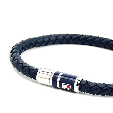 Granatowa męska pleciona skórzana bransoletka Tommy Hilfiger MJM 2790294