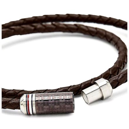 Brązowa podwójna męska skórzana bransoletka Tommy Hilfiger MJM 2790325