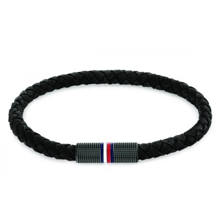 Czarna męska skórzana bransoletka Tommy Hilfiger MJM 2790459