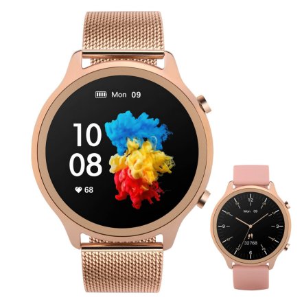 Smartwatch Garett Bonita złoty stalowy + pasek 5904238485491